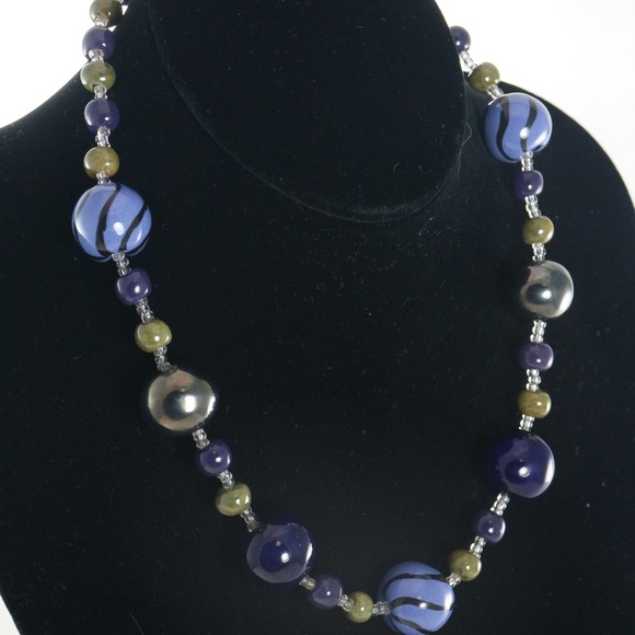 Kazuri Jewelry - KAZURI Doria 'Deepwater' 18 in Handmade Necklace